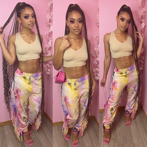 K Too Pants - 💘 Tye Dye Fringe Joggers 💘